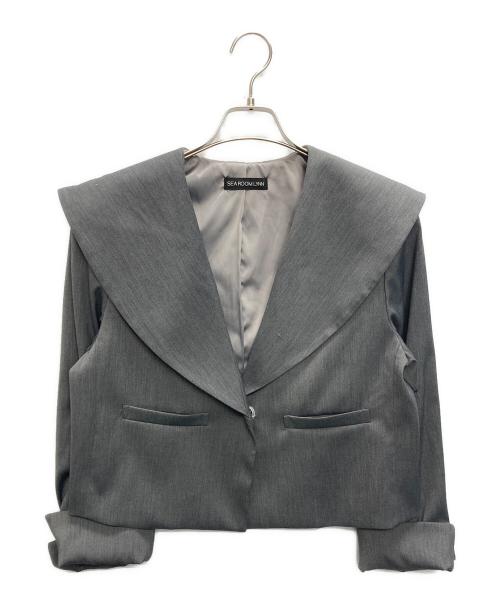 Sea Room lynn（シールームリン）Sea Room lynn (シールームリン) BIG COLLARショートジャケット グレー サイズ:SIZE Freeの古着・服飾アイテム