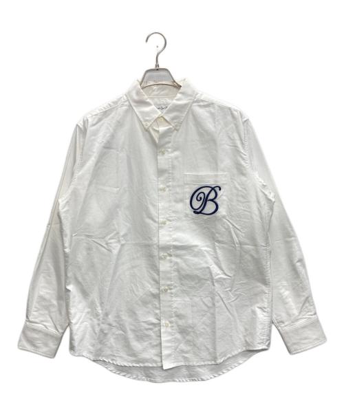 BlackEyePatch（ブラックアイパッチ）BlackEyePatch (ブラックアイパッチ) B Emblem Oxford Shirt ホワイト サイズ:SIZE Lの古着・服飾アイテム