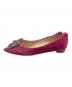 Manolo Blahnik (マノロブラニク) HANGISIベロアフラットパンプス ピンク サイズ:SIZE 38：25000円