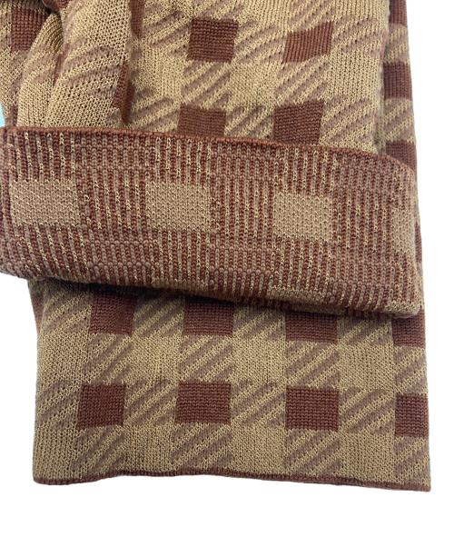 Mame Kurogouchi（マメクロゴウチ）mame kurogouchi (マメクロゴウチ) Multi Plaid Geometric Cropped Knit Top ブラウン サイズ:SIZE 1の古着・服飾アイテム