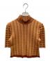 mame kurogouchi（マメクロゴウチ）の古着「Multi Plaid Geometric Cropped Knit Top」｜ブラウン