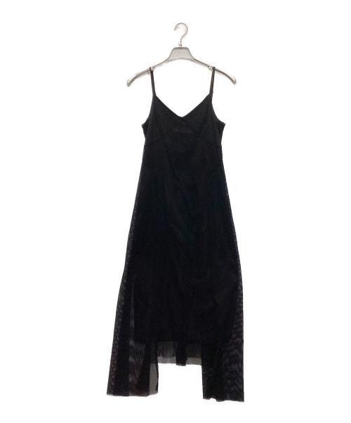 UN3D.（アンスリード）UN3D. (アンスリード) MESH ASYMME CAMI OP ブラック サイズ:SIZE 36の古着・服飾アイテム