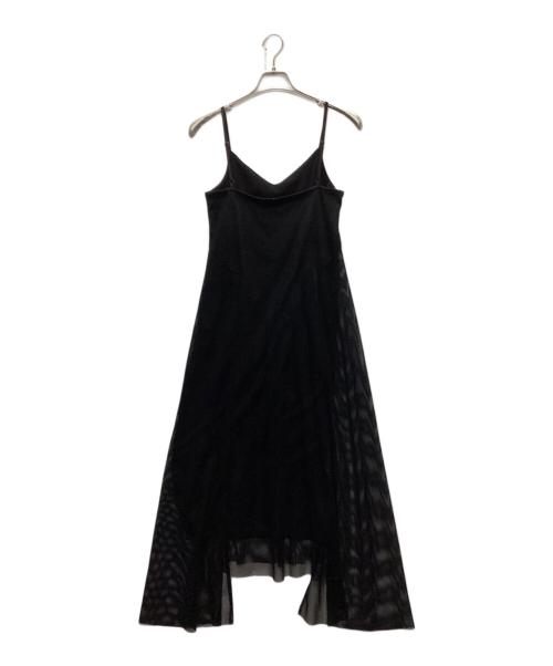 UN3D.（アンスリード）UN3D. (アンスリード) MESH ASYMME CAMI OP ブラック サイズ:SIZE 36の古着・服飾アイテム