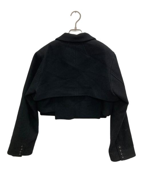 UN3D.（アンスリード）UN3D. (アンスリード) レイヤードウールショートジャケット ブラック サイズ:SIZE 36の古着・服飾アイテム