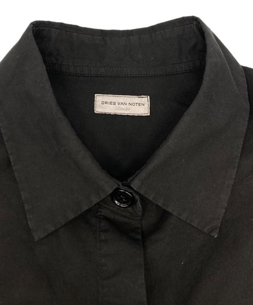 DRIES VAN NOTEN（ドリスヴァンノッテン）DRIES VAN NOTEN (ドリスヴァンノッテン) 比翼シャツワンピース ブラック サイズ:SIZE 34の古着・服飾アイテム