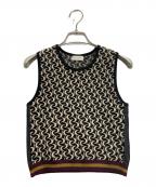 DRIES VAN NOTENドリスヴァンノッテン）の古着「ジャガードニットベスト」｜ベージュ×ブラック