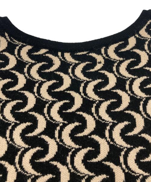 DRIES VAN NOTEN（ドリスヴァンノッテン）DRIES VAN NOTEN (ドリスヴァンノッテン) ジャガードニットベスト ベージュ×ブラック サイズ:SIZE Sの古着・服飾アイテム