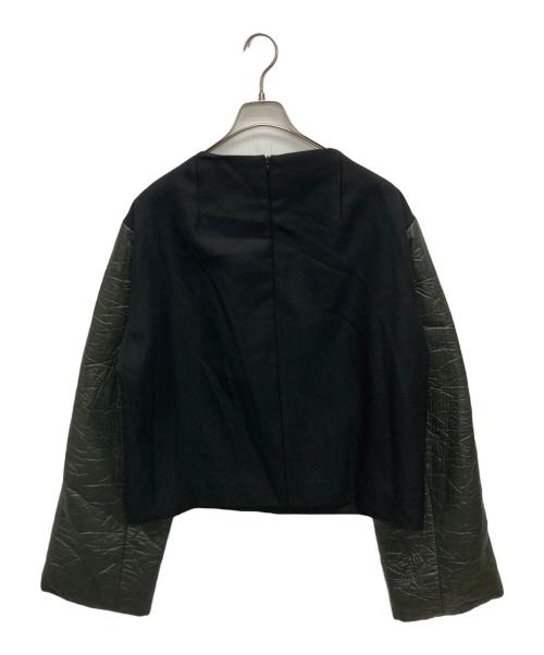 DRIES VAN NOTEN（ドリスヴァンノッテン）DRIES VAN NOTEN (ドリスヴァンノッテン) 袖切替ウールプルオーバー ブラック×カーキ サイズ:SIZE XSの古着・服飾アイテム