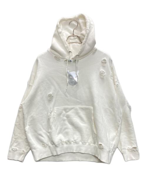 bodysong.（ボディソング）bodysong. (ボディソング) BO MELTED DAMAGE HOODIE ホワイト サイズ:SIZE Sの古着・服飾アイテム