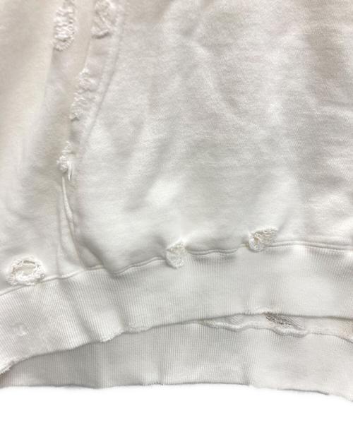 bodysong.（ボディソング）bodysong. (ボディソング) BO MELTED DAMAGE HOODIE ホワイト サイズ:SIZE Sの古着・服飾アイテム