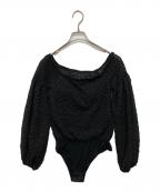 Rosarymoonロザリームーン）の古着「オフショルダーシアーレオタード」｜ブラック