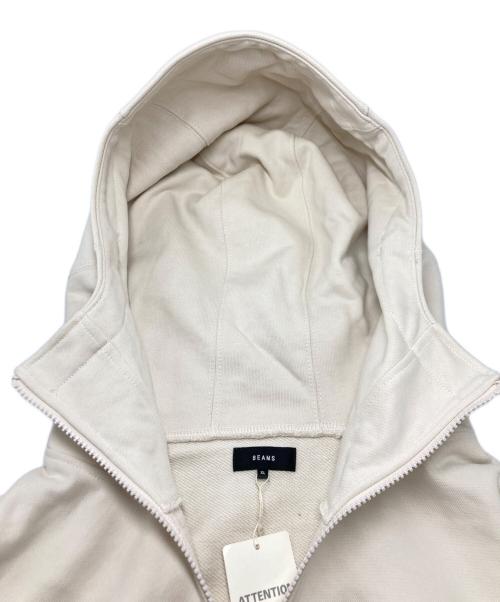 BEAMS（ビームス）BEAMS (ビームス) スウェット ジップアップ フーディ アイボリー サイズ:SIZE XLの古着・服飾アイテム