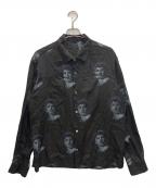 UNDERCOVERアンダーカバー）の古着「cindy sherman 総柄シャツ」｜ブラウン