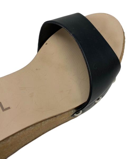 CHANEL（シャネル）CHANEL (シャネル) クレープウェッジソールサンダル ブラック サイズ:SIZE 37 1/2の古着・服飾アイテム