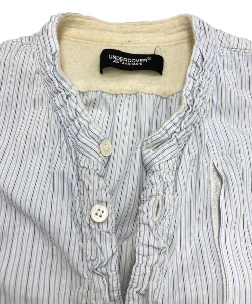 UNDERCOVER（アンダーカバー）UNDERCOVER (アンダーカバー) ストライプコットン 裏縮絨シャツ スカイブルー サイズ:SIZE 2の古着・服飾アイテム