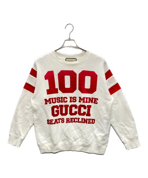 GUCCI（グッチ）GUCCI (グッチ) プリントスウェット ホワイト サイズ:SIZE XXSの古着・服飾アイテム