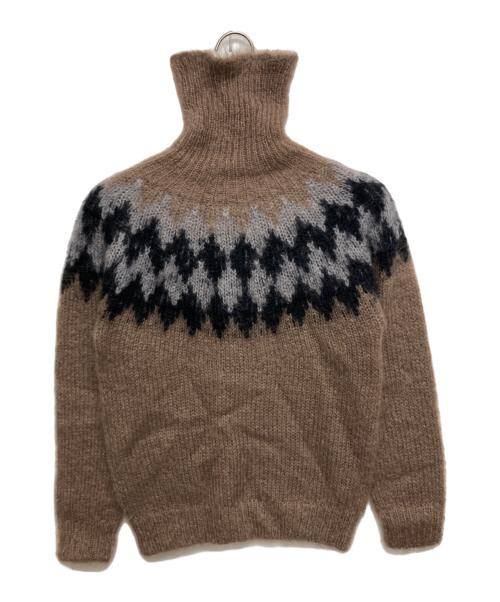 ISLAND TIDES（アイランドタイド）ISLAND TIDES (アイランドタイド) モヘアタートルネックニット ブラウン サイズ:SIZE 36の古着・服飾アイテム