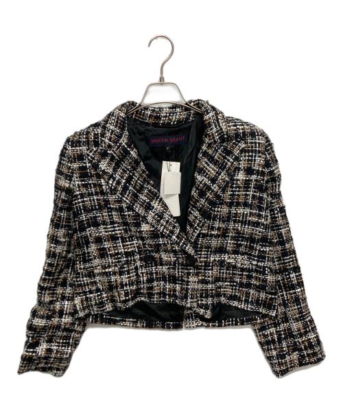 MARTIN GRANT（マーティン グラント）MARTIN GRANT (マーティン グラント) ツイードショートジャケット ブラック×ホワイト サイズ:SIZE 36の古着・服飾アイテム