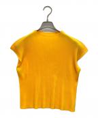 PLEATS PLEASEプリーツプリーズ）の古着「プリーツノースリーブカットソー」｜イエロー