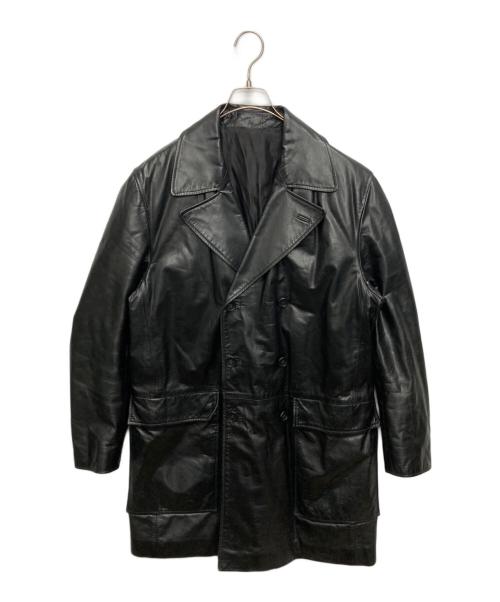 Yves Saint Laurent pour homme（イヴサンローラン プールオム）Yves Saint Laurent POUR HOMME (イヴサンローラン プールオム) レザージャケット ブラック サイズ:SIZE 50の古着・服飾アイテム