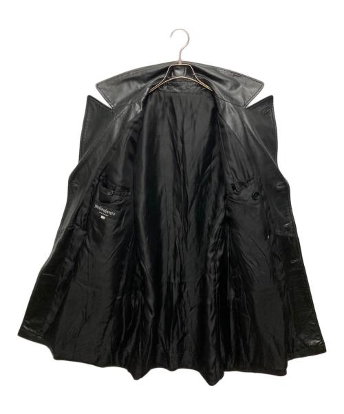 Yves Saint Laurent pour homme（イヴサンローラン プールオム）Yves Saint Laurent POUR HOMME (イヴサンローラン プールオム) レザージャケット ブラック サイズ:SIZE 50の古着・服飾アイテム