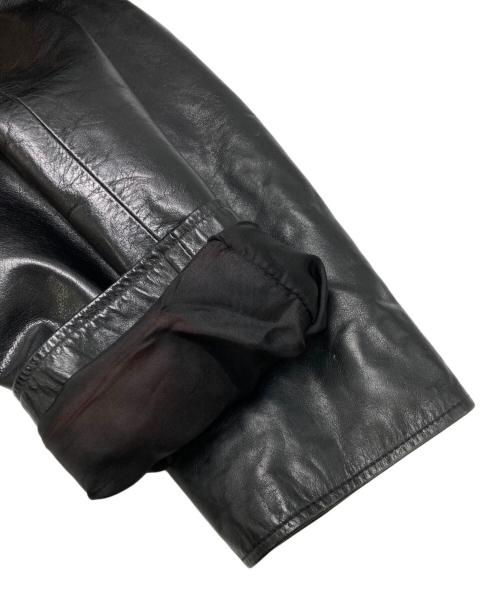 Yves Saint Laurent pour homme（イヴサンローラン プールオム）Yves Saint Laurent POUR HOMME (イヴサンローラン プールオム) レザージャケット ブラック サイズ:SIZE 50の古着・服飾アイテム