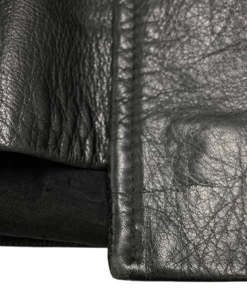 Yves Saint Laurent pour homme（イヴサンローラン プールオム）Yves Saint Laurent POUR HOMME (イヴサンローラン プールオム) レザージャケット ブラック サイズ:SIZE 50の古着・服飾アイテム
