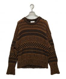 AMI Alexandre Mattiussi（アミアレクサンドルマテュッシ）の古着「コットンリネンオーバーサイスニット」｜ブラウン