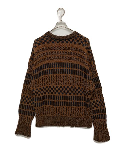 AMI Alexandre Mattiussi（アミアレクサンドルマテュッシ）AMI Alexandre Mattiussi (アミアレクサンドルマテュッシ) コットンリネンオーバーサイスニット ブラウン サイズ:SIZE Lの古着・服飾アイテム