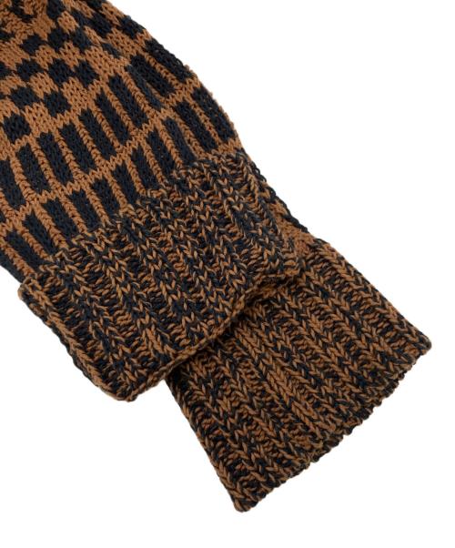 AMI Alexandre Mattiussi（アミアレクサンドルマテュッシ）AMI Alexandre Mattiussi (アミアレクサンドルマテュッシ) コットンリネンオーバーサイスニット ブラウン サイズ:SIZE Lの古着・服飾アイテム