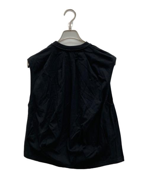 VIVIANO（ヴィヴィアーノ）VIVIANO (ヴィヴィアーノ) IRREGULAR PLEATEDSLEEVELESS T-SHIRT ブラック サイズ:SIZE Mの古着・服飾アイテム