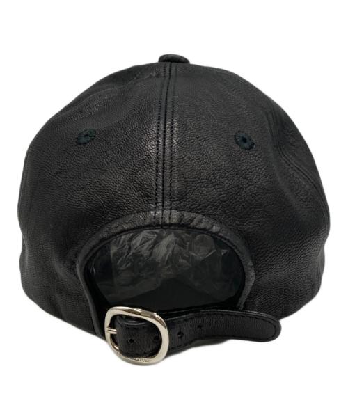 kijima takayuki（キジマタカユキ）kijima takayuki (キジマタカユキ) DEER LEATHER 6P CAP ブラックの古着・服飾アイテム