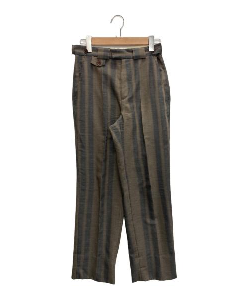 WALES BONNER（ウェールズボナー）WALES BONNER (ウェールズボナー) STRIPE TAILORING スラックス ブラウン サイズ:SIZE 44の古着・服飾アイテム