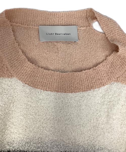 Licht Bestreben（リヒトベシュトレーベン）Licht Bestreben (リヒトベシュトレーベン) ピンチョスヤーンサイドベントサマーニット ベージュ×ブラック サイズ:SIZE　2の古着・服飾アイテム