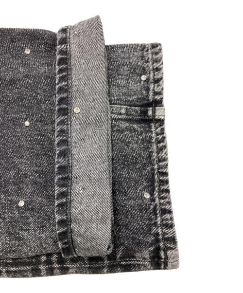 MAISON SPECIAL（メゾンスペシャル）MAISON SPECIAL (メゾンスペシャル) ラインストーンパールワイドデニムパンツ ブラック サイズ:SIZE 36の古着・服飾アイテム