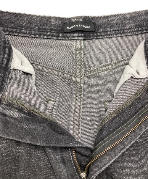MAISON SPECIAL（メゾンスペシャル）MAISON SPECIAL (メゾンスペシャル) ラインストーンパールワイドデニムパンツ ブラック サイズ:SIZE 36の古着・服飾アイテム