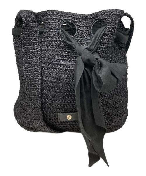 HELEN KAMINSKI（ヘレンカミンスキー）HELEN KAMINSKI (ヘレンカミンスキー) ラフィアショルダーバッグ ブラックの古着・服飾アイテム