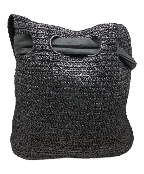 HELEN KAMINSKI（ヘレンカミンスキー）HELEN KAMINSKI (ヘレンカミンスキー) ラフィアショルダーバッグ ブラックの古着・服飾アイテム