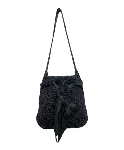 HELEN KAMINSKI（ヘレンカミンスキー）HELEN KAMINSKI (ヘレンカミンスキー) ラフィアショルダーバッグ ブラックの古着・服飾アイテム