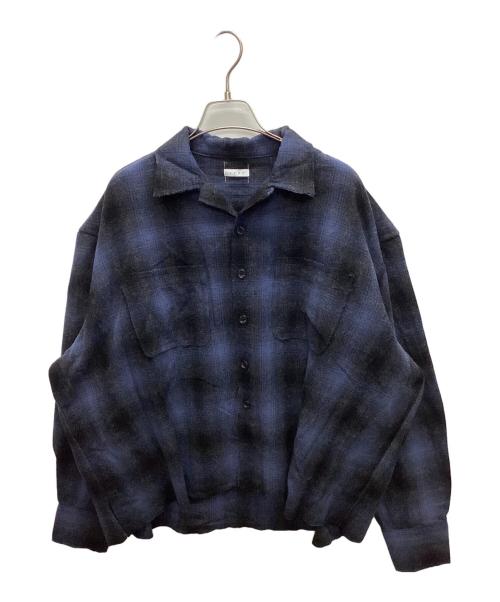 Name.（ネーム）Name. (ネーム) WOOL OMBRE CUT-OFF SHORT SHIRT ブルー×ブラック サイズ:SIZE 1の古着・服飾アイテム