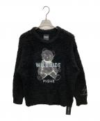 gelato pique×WILDSWANSジェラートピケ×ワイルドスワンズ）の古着「ジェラートベアジャガードプルオーバー」｜ブラック