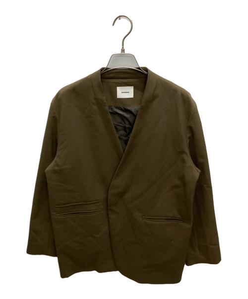 MIESROHE（ミースロエ）MIESROHE (ミースロエ) リラクシーウールノーカラージャケット カーキ サイズ:SIZE 1の古着・服飾アイテム