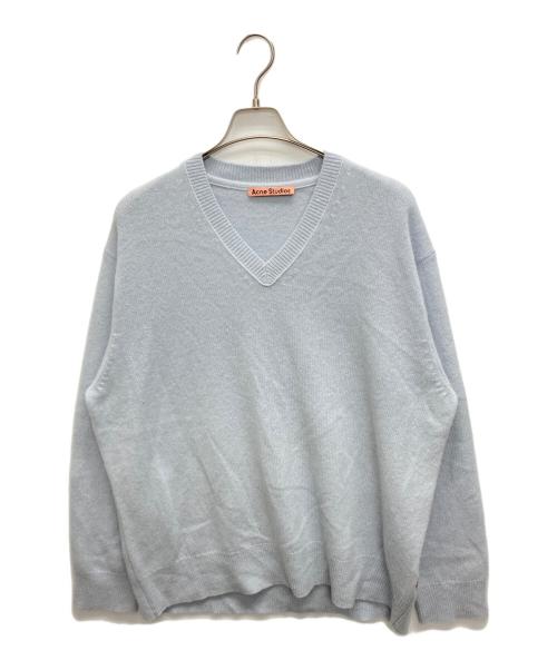 Acne studios（アクネ ストゥディオス）Acne studios (アクネ ストゥディオス) カシミヤブレンドVネックニット スカイブルー サイズ:SIZE Lの古着・服飾アイテム