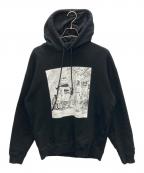 LACOSTE×ONE PIECEラコステ×ワンピース）の古着「扉絵プリントフーディー」｜ブラック