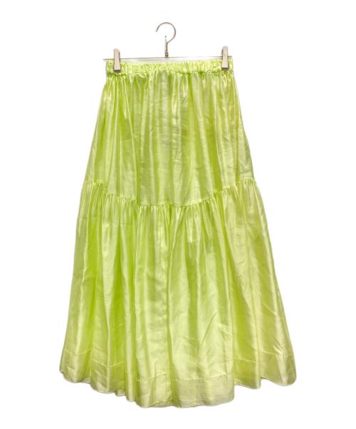 BLAMINK（ブラミンク）BLAMINK (ブラミンク) シルク ギャザー ロング スカート グリーン サイズ:SIZE 38の古着・服飾アイテム