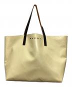 MARNIマルニ）の古着「PVC バイカラー トートバッグ」｜グリーン×アイボリー