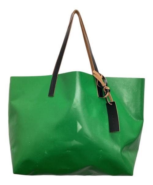 MARNI（マルニ）MARNI (マルニ) PVC バイカラー トートバッグ グリーン×アイボリーの古着・服飾アイテム