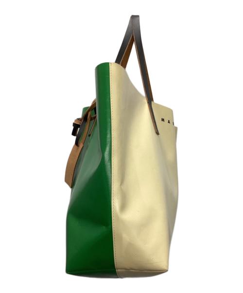 MARNI（マルニ）MARNI (マルニ) PVC バイカラー トートバッグ グリーン×アイボリーの古着・服飾アイテム