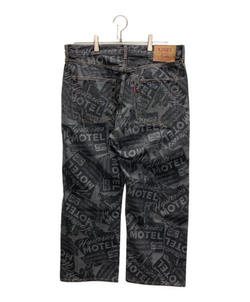 Hysteric Glamour（ヒステリックグラマー）Hysteric Glamour (ヒステリックグラマー) MOTEL柄60S XX ストレートデニムパンツ グレー サイズ:SIZE 34の古着・服飾アイテム