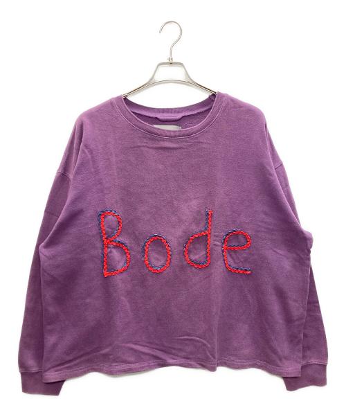 BODE（ボーディ）BODE (ボーディ) ロゴ刺繍スウェット パープル サイズ:SIZE XLの古着・服飾アイテム